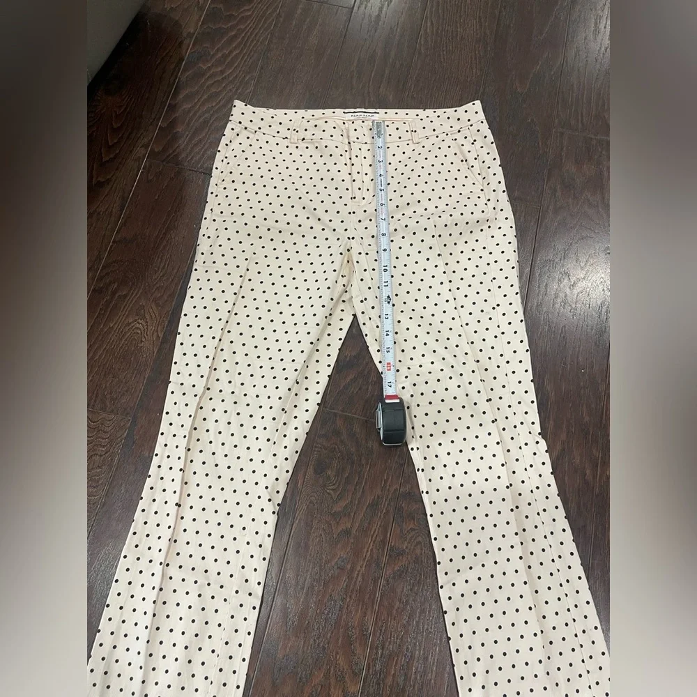 Naf Naf Women Pink Black Polka Dot Print Pant Size 12 Office Weekend Travel